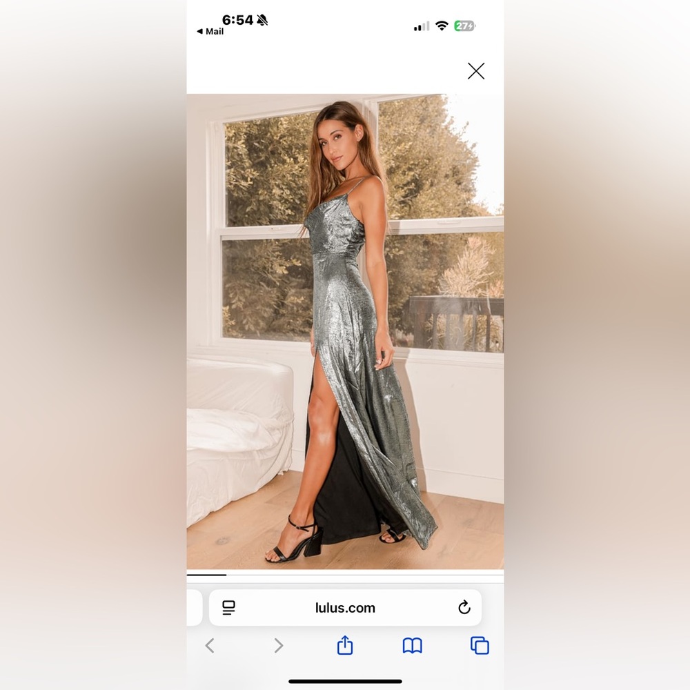 Sold Lulu’s Silver Metallic Dress